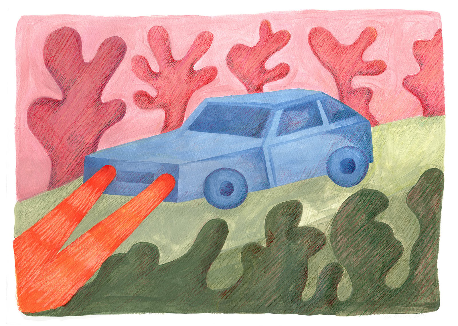 Automobile | Limited Edition Fine Art Giclée Print | iga kosicka